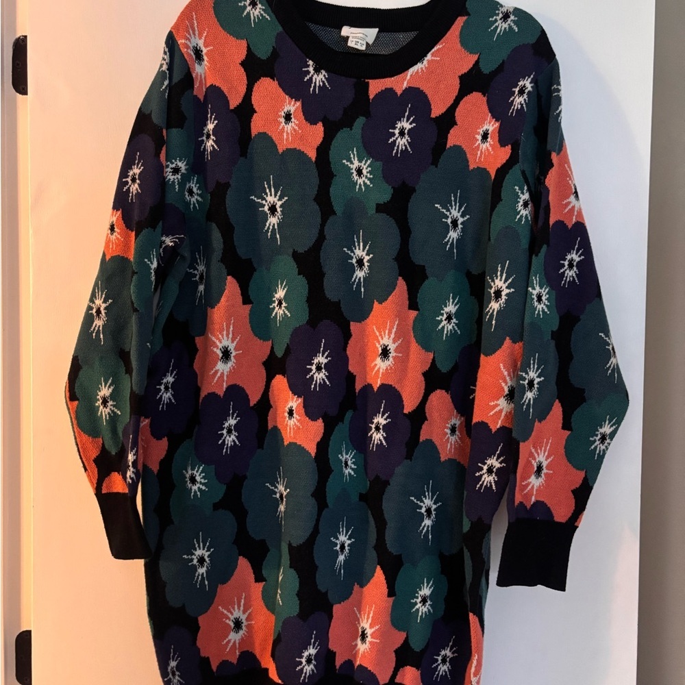 Joanie Clothing Floral Sweater Dress | Size L | NWOT | Vintage-Inspired Gem